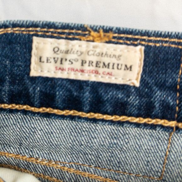 Levis 505 Jeans Mens Size 38x32 Blue Premium Big E Classic Straight Denim Modern - Picture 10 of 11